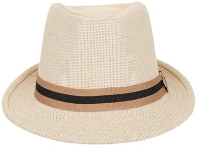 1 st Fashionabla sommar Fedora-hatt for män Andas randig solhatt for stranden