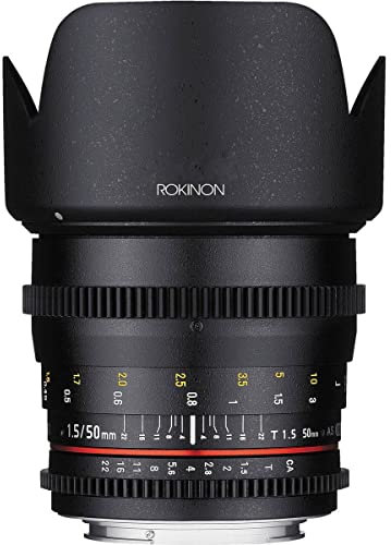 Rokinon DS50M-NEX Cine DS 50mm T1.5 AS IF UMC Vollbild-Cine Weitwinkelobjektiv für Sony E-Mount Kameras (NEX)