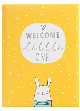 goldbuch Babytagebuch kindgerechten Design mit 44 illustrierte Seiten, Tagebuch für Neugeborene, Einband mit Leinenstruktur, Erinnerungsalbum, Welcome Little One gelb, ca. 21 x 28 x 1 cm