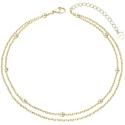 Cangall silver fotkedjor för kvinnor, 925 sterlingsilver vristlänk armband, flexibel justerbar fotkedja, sommar barfota strand silver vristlänk vid fotleden, silver fotspänne fotband fotsmycke, 25.5