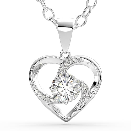 SERASAR Collana da Donna Gioielli in Acciaio Chirurgico 316L Oro 18 Carati Cuore con Ciondolo Argento per Ragazze Regalo di Compleanno Donne