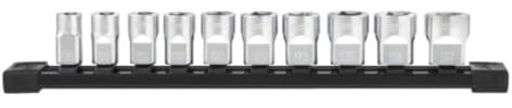 Milwaukee 3/8 Zoll Steckschlüsseleinsatz Set metrisch 10-teilig auf Schiene - 4932492507