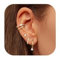 Adramata 4 Paar Silber 925 Ohrringe für Damen - Gold Kleine Creolen, CZ Ohrstecker Set, Goldene Ear Cuff, Stapelbar für Mehrere Piercings - Hypoallergenes Set, B