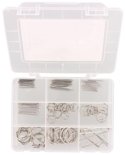 Marinetech A4 Edelstahl Splinte und Splintringe, 114-teilig