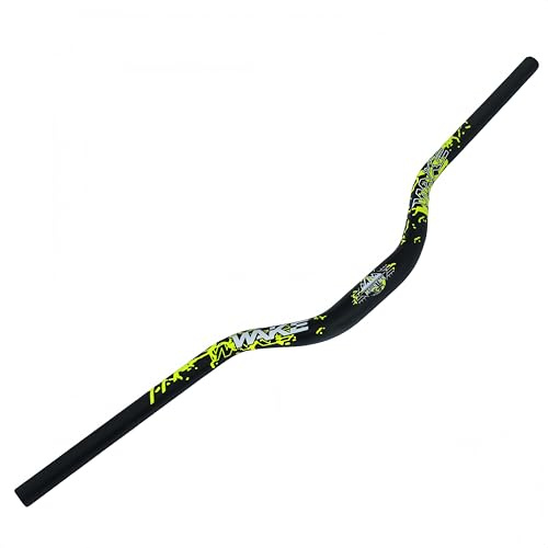 TRKIMAL φ31.8mm Road MTB Mountain Bike Bicycle Extra Long 780mm Handlebar 55mm Riser Bar for Downhill Cycling Racing Off-Road MTB, BMX (Black Green)