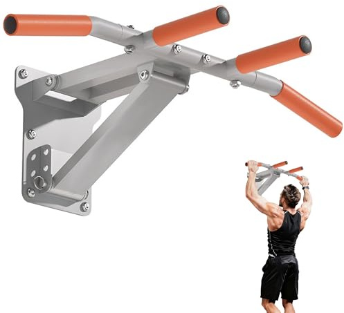Barra de dominadas para pared Pullup Up, montaje en pared, barra de dominadas ajustable, multifunción, plegable, barra de dominadas, gimnasio en casa, dispositivos deportivos para el hogar, color