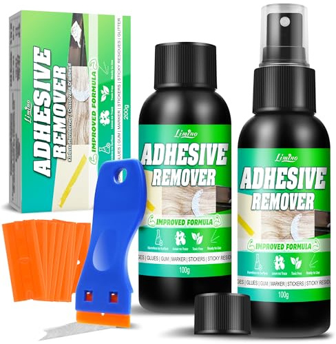 Disolvente Pegamento - Actualización de Fórmula Spray Quita-Pegamentos, para Adhesivos de Coches, Ventanas, Paredes, Quitamanchas para Residuos de Pegamento, Etiquetas, Cinta Adhesiva, Chicle, Cera