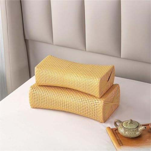 EnxJire Reposacabezas para Sauna Reposacabezas de Sauna, Almohada caña Hueca Hecha a Mano, Transpirable for una Sola Persona, Accesorios(34 x 18 x 8 cm)