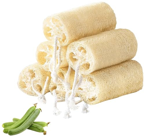 Galenecx 6 Piezas Lufa, Esponjass de Luffa Natural y Orgánico