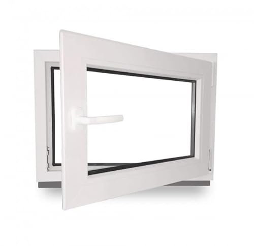 Kellerfenster - Kunststoff - Fenster - weiß - BxH: 100x70cm - DIN Rechts - 3-Fach-Verglasung - Wunschmaße ohne Aufpreis