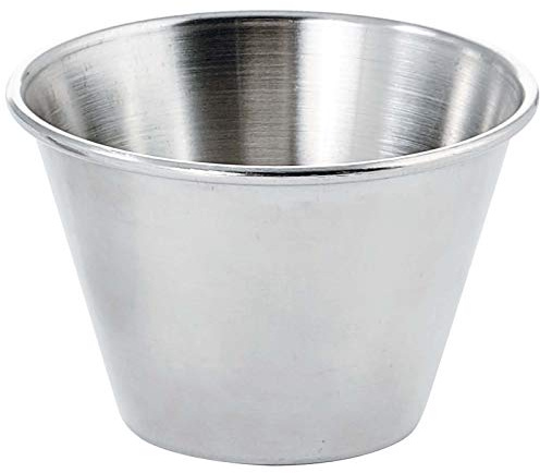Winco SCP-40, 4-Ounce Stainless Steel Round Ramekin Condiment Sauce Cups, 1 Dozen Pack
