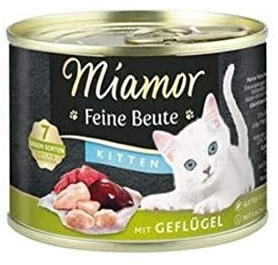 MIAMOR - Belle prede | Cibo umido per gatti adulti con 7 varietà di carne e frattaglie. Alimento completo senza cereali con taurina in lattina senza additivi | 12 x 185 g di pollame