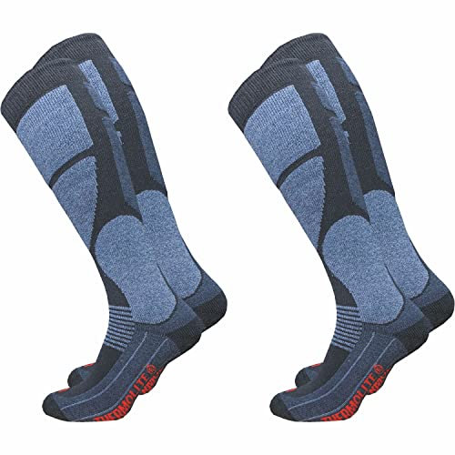 GAWILO 2 Paar Herren THERMOLITE Skisocken – Snowboardsocken – Funktionssocken mit Spezialpolsterung, Marine, 43-46