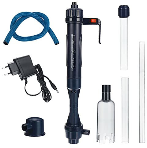 Alnicov Elektrischer Aquarium-Sand- und Kiesreiniger, automatischer Wasserwechsler, ausziehbarer Siphon, Filterpumpe, Vakuum