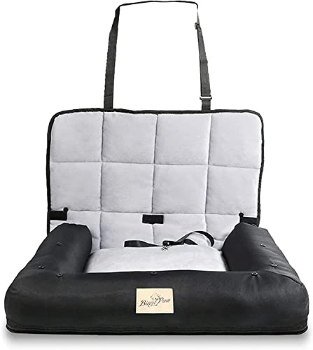 BingoPaw Seggiolino Auto per Cani Animali Domestici: Cuccia cane auto Taglia Grande per 30 kg, Lavabile Morbido con Cintura di Sicurezza, Impermeabile, 86x54x50 cm