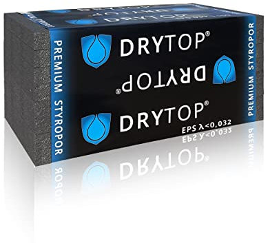 4,0 m² - 8 Platten | WDVS Fassadendämmplatten WLG 032 Farbe: graphit grau Neopor EPS Dämmung Fassade mit Strahlungsabsorber - sicherer Versand im passgenauen Karton