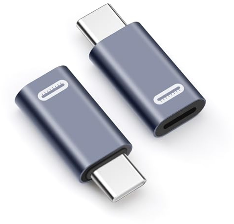 Seminer USB C till Lightning-adapter (2-pack), 35 W PD USB-C-adapter, Lightning-uttag till USB typ C-adapter kompatibel med iPhone 15-serien iPad pro MacBook Galaxy Note S9 S23 Ultra (grå)