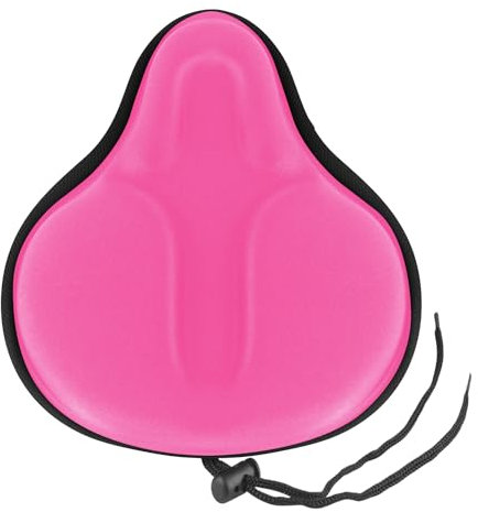 Pink Bike Seat Cover for Men & Women Comfort, Mjkeomo Large Bike Seat Cushion Cover, Padded Seat Cover for Bike, Soft Bicycle Seat Covers for MTB, Exercise Bikes, Indoor and Outdoor Cycling Seat Cover