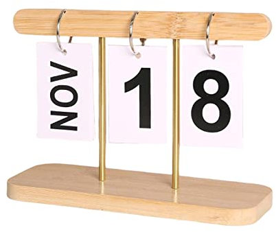 Duiaynke Tischkalender, Tischkalender für Büro, Heimdekoration (Holz)