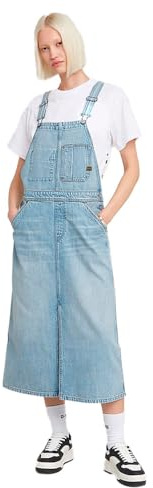 G-STAR Dam Midi hängselbyxor klänning casual, Blå (Solblekt Cloudburst D24351-d536-g339), M