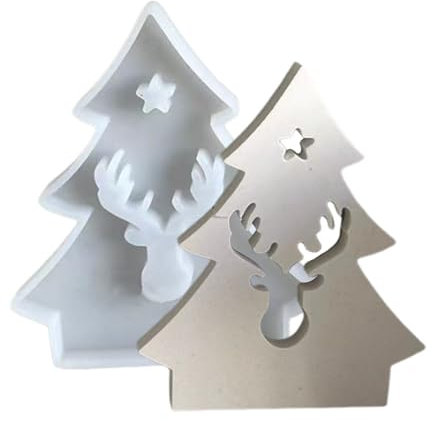 Stampo per albero di Natale | Portacandele a forma di albero di Natale | Stampo in resina siliconica per portacandele | Stampo per ornamento in cemento stampo per resina epossidica per decorazioni