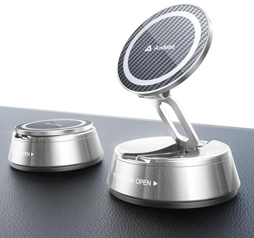 andobil 2025 Neueste Handyhalterung Auto Magnet für Magsafe Autohalterung, [20x N55 Magnete & Verbesserte 80 kPa Saugkraft] 360° Drehbar Handyhalterung Auto