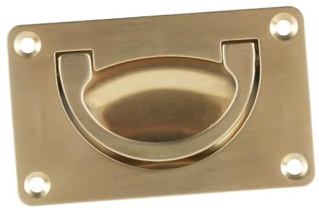 Gutol Poignée encastrée polie avec vis de fixation pour porte de meuble, tiroir, armoire, penderie.