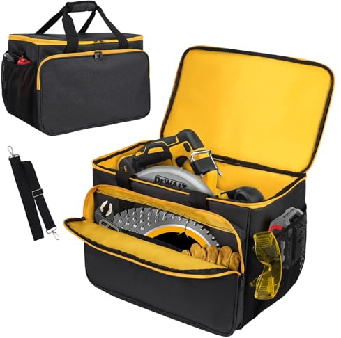 Amotpo Tragetasche für Dewalt 20 V MAX Kreissäge DCS391B/DCS565B, Aufbewahrungskoffer für Dewalt 20 V MAX Kreissäge DCS574B/DCS570B/DCS573B, universelle Werkzeugtasche mit großem Platz, nur Koffer