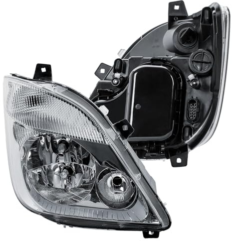 KINGVANS Faro delantero de repuesto derecho lado pasajero con motor de regulación 24V sin faro antiniebla Apto para Mercedes Sprinter W906 2006–2013