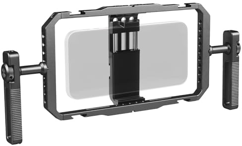 Universell mobiltelefonbur handstabilisatorkit för vlogging, smartphone-bur video rig med 360° rotationshandtag byggsats kompatibel med iPhone 17/16/15/14/13-serien och Android mobiltelefon