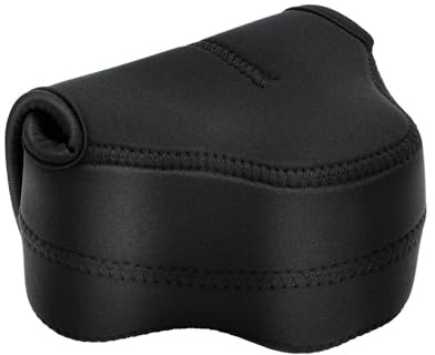 JJC OC-F1BK Néoprène Noir sans Miroir Housse pour Appareil Photo avec Objectif Taille Jusqu Apos à 127 x 85 x 85mm / 5 x 3.3 x 3.3 (W x H x D)