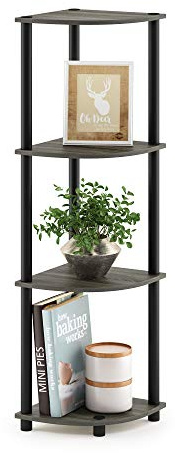 Furinno Mensola ad Angolo French Oak Grey/Black 4 livelli