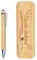 LAOYE Kugelschreiber Gravur Holzbox, Kuli mit Gravur Herz Glücksbringer Holzschachtel Dankeschön als nachhaltiges Geschenk Abschiedsgeschenk für Kollege, Freunde, Lehrer (Blauschreibend)