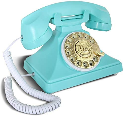 QHYXT telefon hem telefon vintage gammaldags telefon europeisk stil kontor hem antik fast telefon roterande amerikansk retro telefon roterande urtavla handsfree samtal återuppringning (B)
