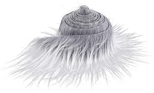 Kunstleder Plüsch Pelzstoff Vorgeschnittene Streifen 2 x 60 Zoll Graues Fell Stoff Flauschiges Plüsch Handwerksfell für Gnomenbart Weihnachtshaar Zwerg Cosplay Kostüm DIY Weihnachtsdekoration