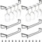 Dicunoy 6 Pack Black Wine Glass Rack, 12 Inch Under Cabinet Stemware Holder, Wall Mounted Iron Wine Glass Hanging Holder for Shelf, Kitchen, Bar, Wine Cellar Storage, Organizer, Display