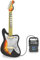 Cefa Toys - E-Gitarre mit Jam Hero Verstärker, mit 4 Arten von Gitarre, Akustik, Stratocaster, Telecaster und Metall, inkl. Licht, Gurt, Bluetooth-Verstärker und Audioeingang