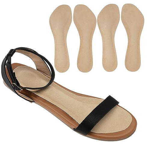 (2 Pairs) Pigskin Non-Slip High Heel Cushion Inserts Arch Support, Shock & Sweat Absorption, Adhesive Shoe Insoles for Dress Shoes Flats Boots Sandals Relief Blister Callus Pain, Fits Women 5-8 Size