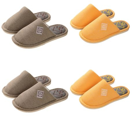 Teceyfeet Set di 4 paia di Ciabatte Ospiti Donna Uomo,Pantofole Ospiti Unisex Inverno Pantofole usa e getta Scarpe da Casa Lavabili Pantofole Interno Ciabatte Casual Slipper