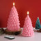 Eywamage Pink Flameless Christmas Candles with Remote, Real Wax Battery Operated LED Christmas Tree Candles Set of 2
