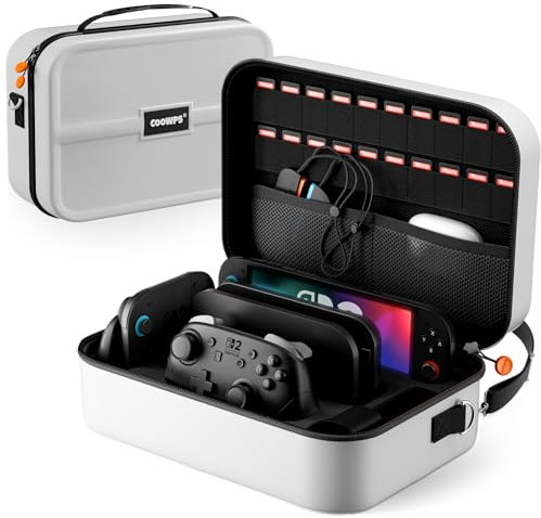 ZOZOVR Custodia per Nintendo Switch 2 (2025), Custodia da Viaggio Rigida e Protettiva con 20 Alloggiamenti per Schede di Gioco, Borsa Capiente Antipolvere per Accessori Switch 2 (Bianco)