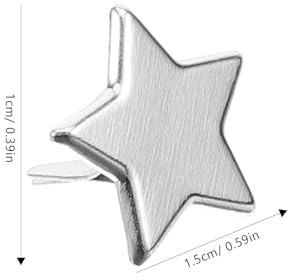 TOPBATHY 100 piezas Tachuelas Estrellas Metal para Manualidades Infantiles DIY Brads Decorativos Dos Patas Plata Fijadores Resistentes para Scrapbook y Decoración
