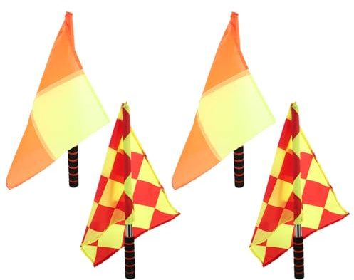 Sosoport 4piezas Banderas de Árbitro de Voleibol Banderas de Juez de Línea de Señales Manuales Equipo de Árbitro de Torneo Señal de Mango de Esponja de Alta Visibilidad para Entrenamiento
