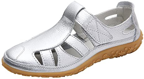 Genérico Sandalias Mujer Verano Cuña para Trabajo Clásicas Versátiles Zapatos Anchas Ajustables Para Pies Anchos Chanclas Sandalias Comodas Mujer Ortopédicas Pies Delicados Zapatos
