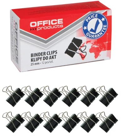 Paper Spring-Tight Clips Office Products 25mm 12pcs Black/Small Office Accessories/Type-for Documets/Kind-Standard/Material-Metal/Colour-Black/Size-25mm