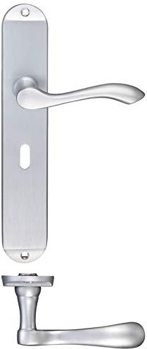 Fulton and Bray Arundel Door Handle on Long Backplate - Lockset - Satin Chrome