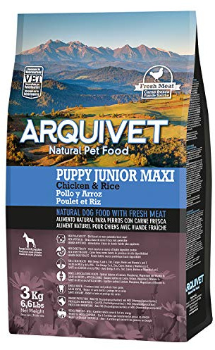 ARQUIVET Puppy Junior Maxi - Croquettes pour chiots de races grandes - Poulet et riz-3 kg - aliments pour chiens - nourriture sèche pour chiens