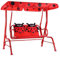 DREAMADE Hollywoodschaukel Kinder, Kinderschaukel Gartenschaukel mit Sonnenschutz, Kinderschaukel Metall Schaukel, Kinder Schaukelset für Outdoor, Garten, Balkon, max.80 kg belastbar (Rot)