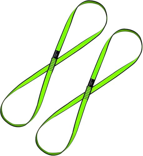 KIKIGOAL 18MM Daisy Chains Nylon Starke Kletterriemen Verstellbare Klettergurte Climbing Seil Starke Daisy Chain Für Outdoor Sport Camping (2pcs Grün, 120CM/48Inch)