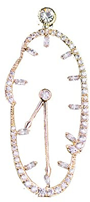Spilla a forma di orologio con strass, per donne e uomini, alla moda, con cristalli delicati, spilla da bavero, elegante accessorio per abiti, gioielli, cappelli, borse, cravatte, confezione regalo